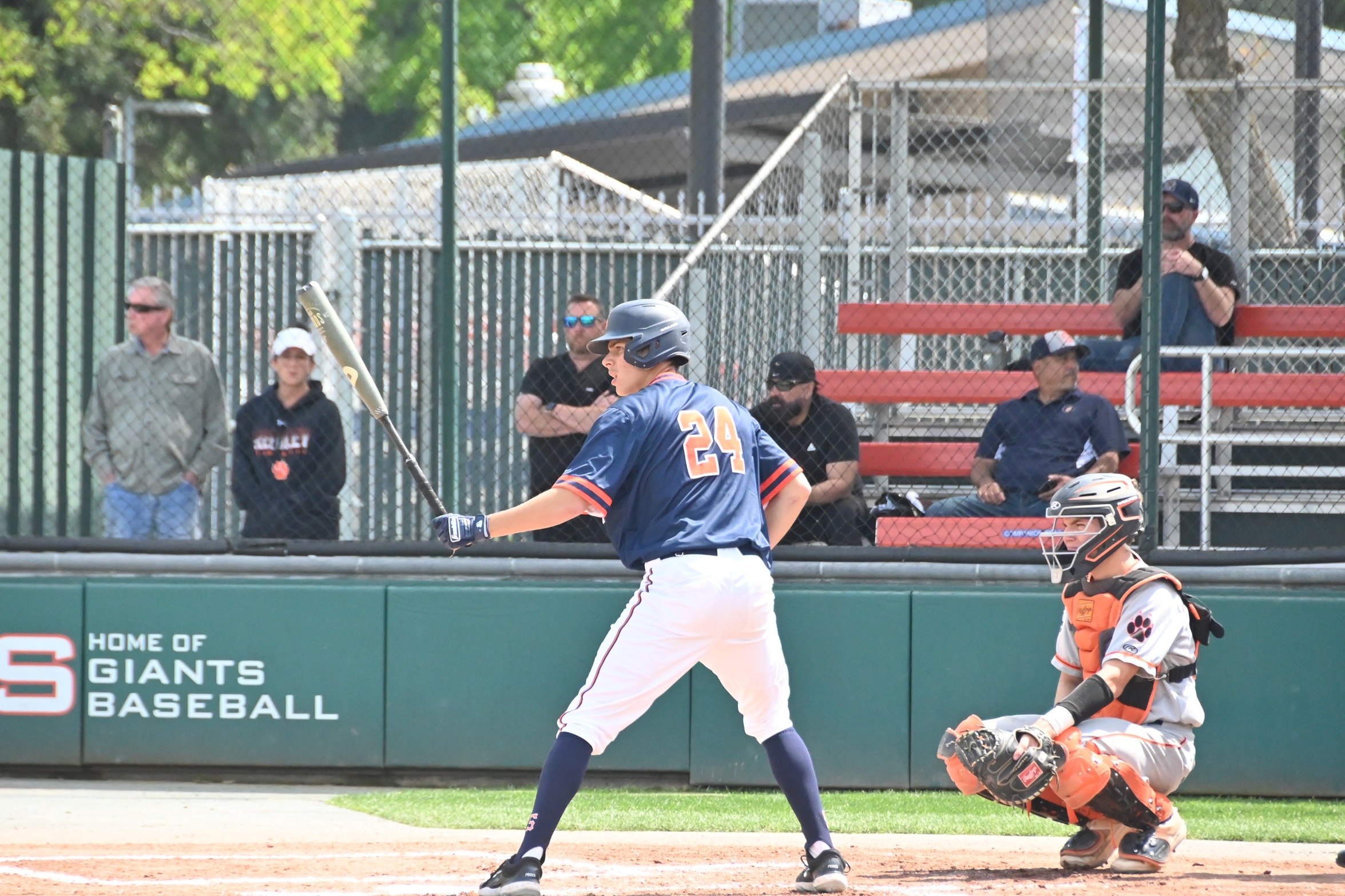College of the Sequoias' outfielder Kaleb Castanon in the game against Reedley College on April 17, 2024.

Credit: Norma Foster / COS Athletics