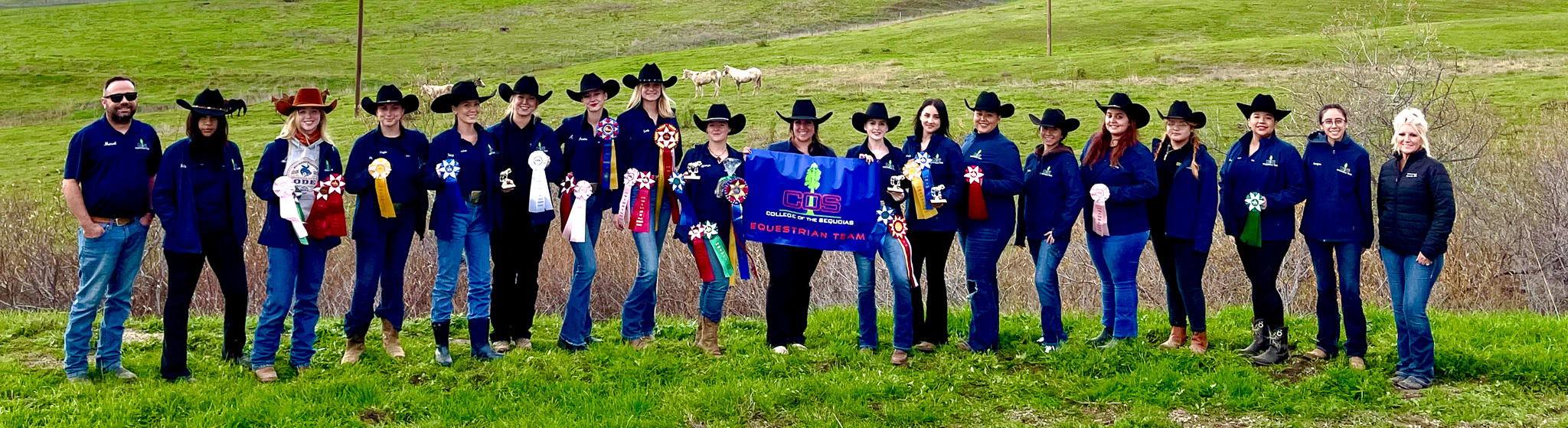 College of the Sequoias' Equestrian team at the Cal Poly ISHA Equestrian Show in San Luis Obispo, CA on January 21, 2024.