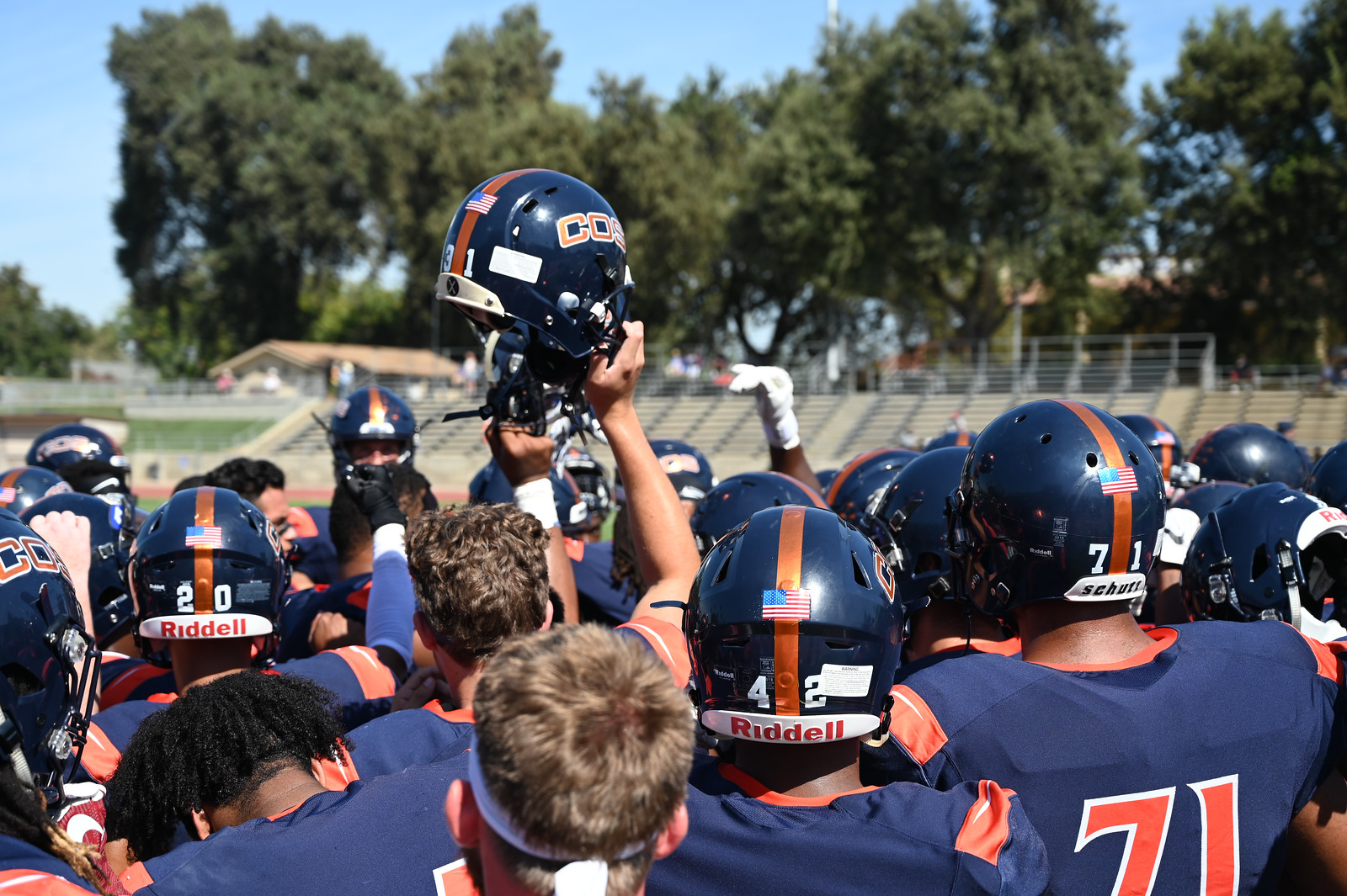 COS huddles up vs. Feather River.