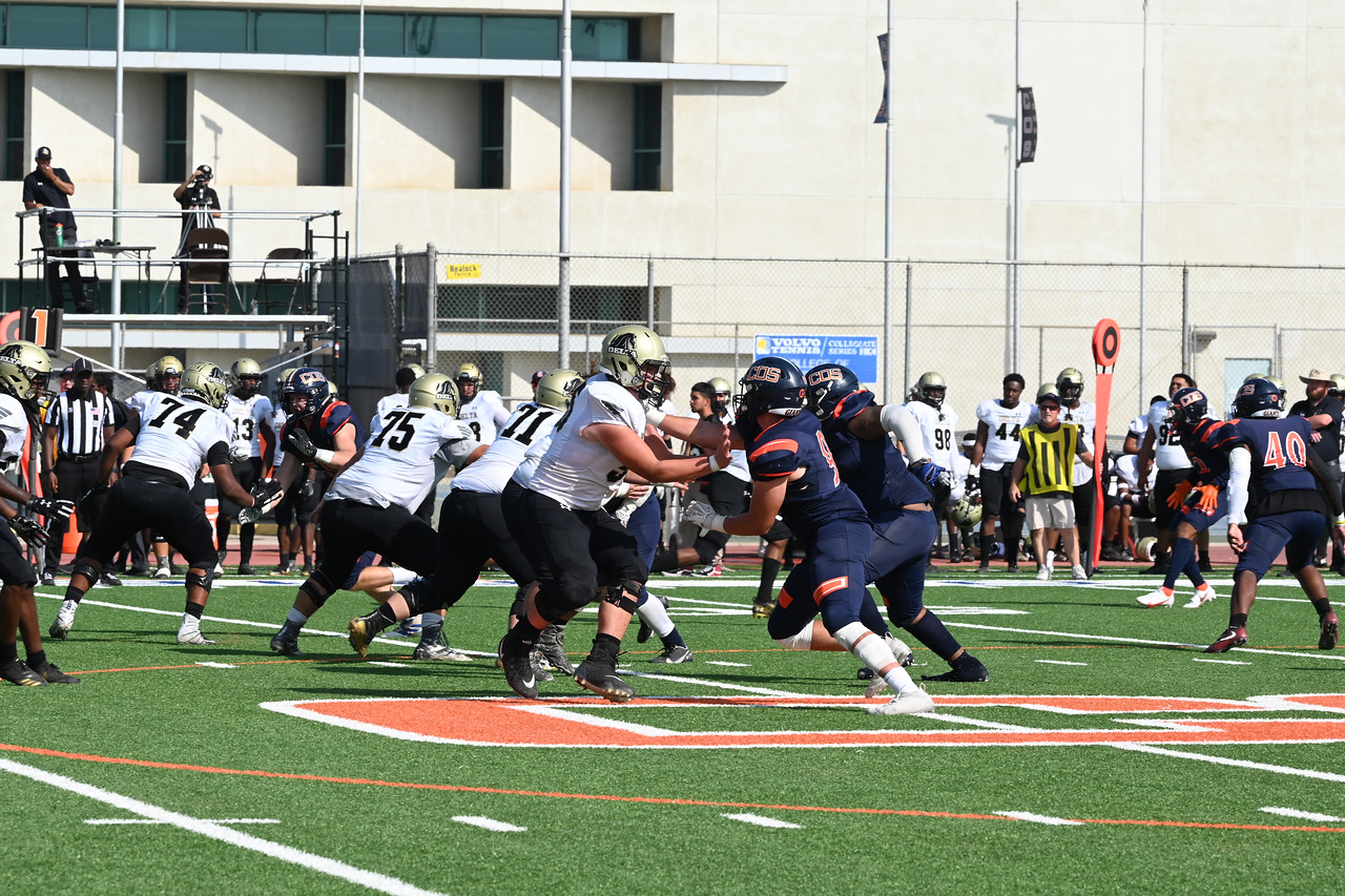 COS Football in a game vs. Delta in 2021. (Photo Credit Norma Foster)