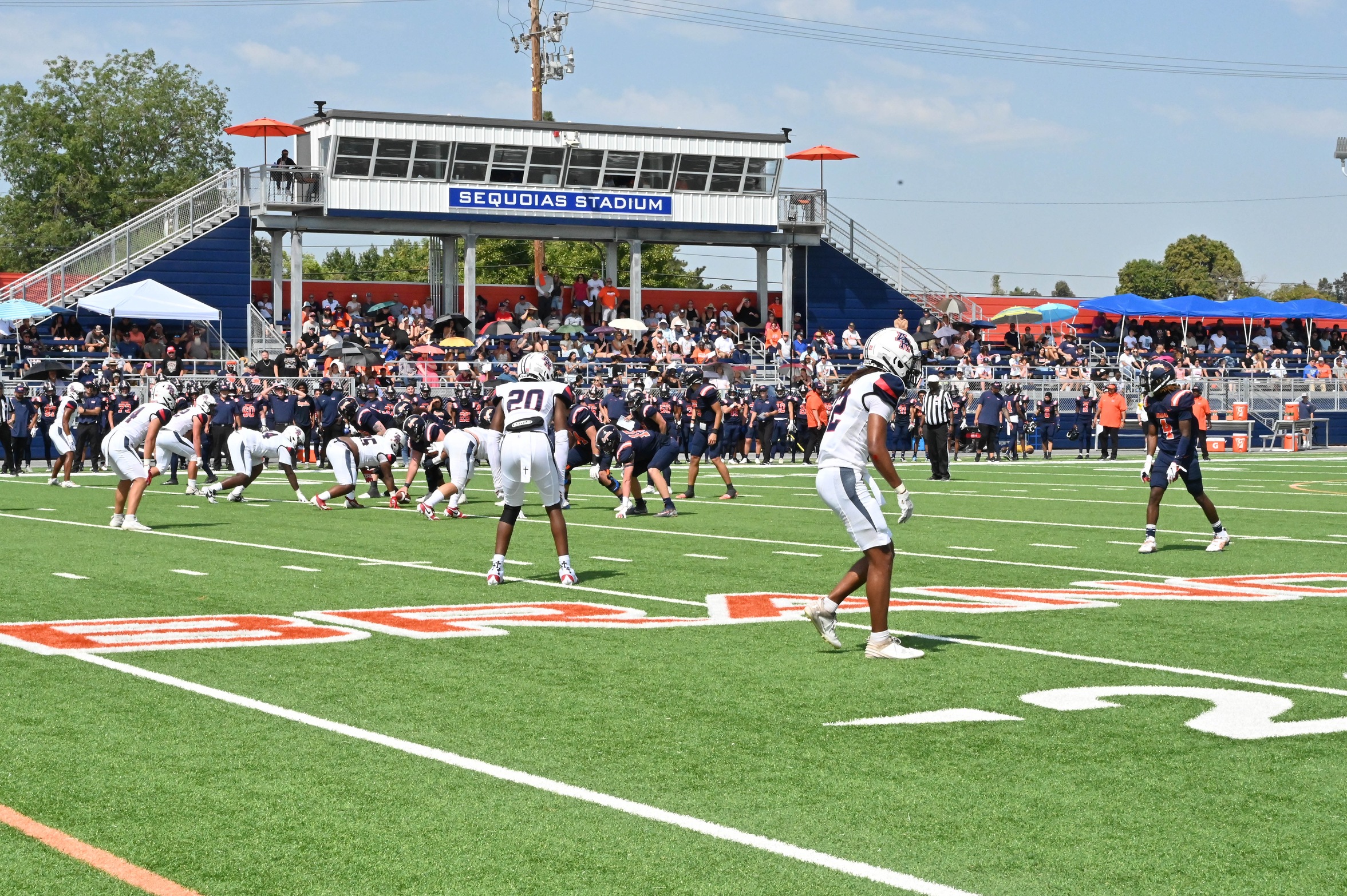 College of the Sequoias' offense in a game versus American River College on September 7, 2024. (Photo Credit: Norma Foster / COS Athletics)