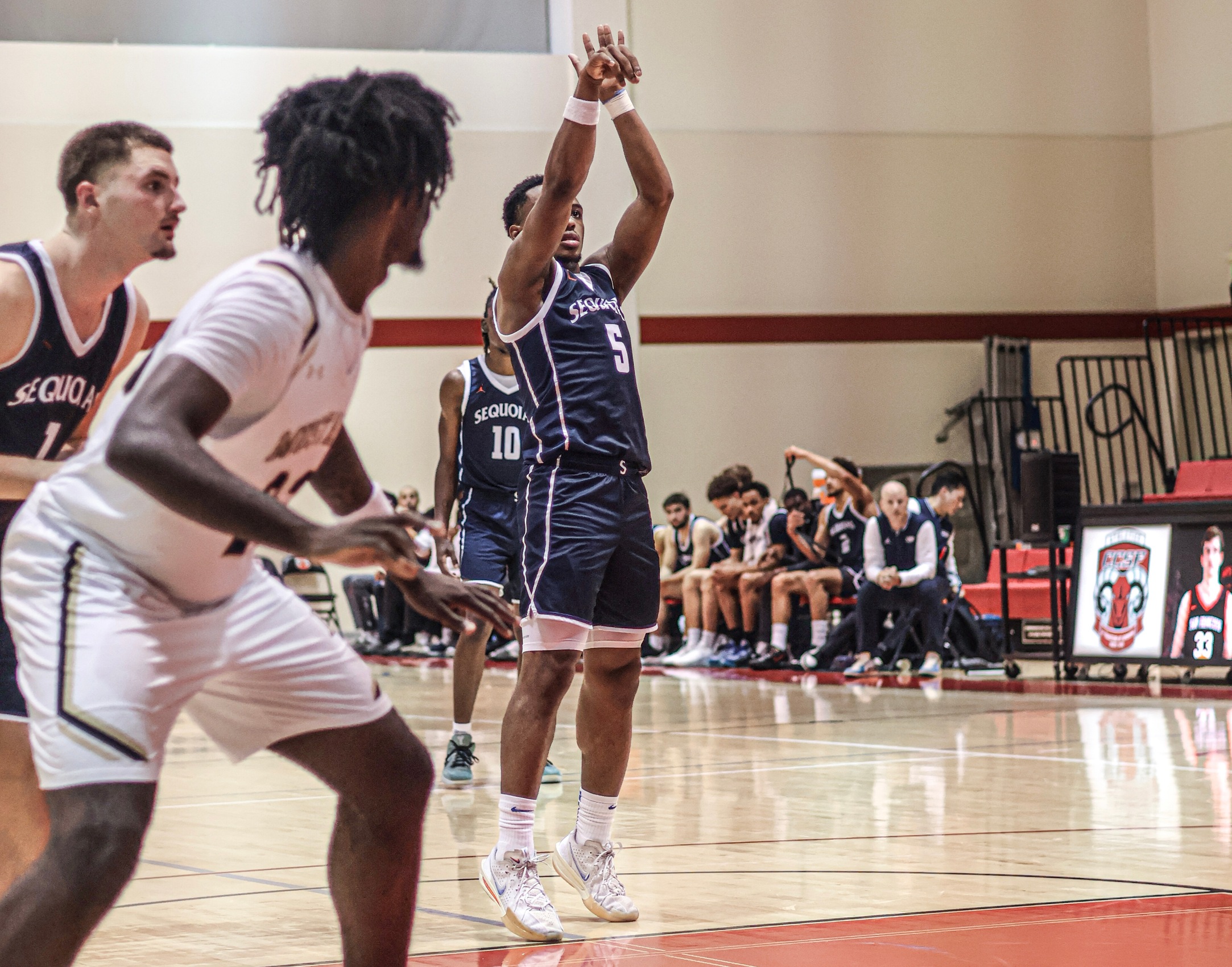 College of the Sequoias' Kevin Anderson (5) in a game versus San Joaquin Delta College on December 5, 2024.