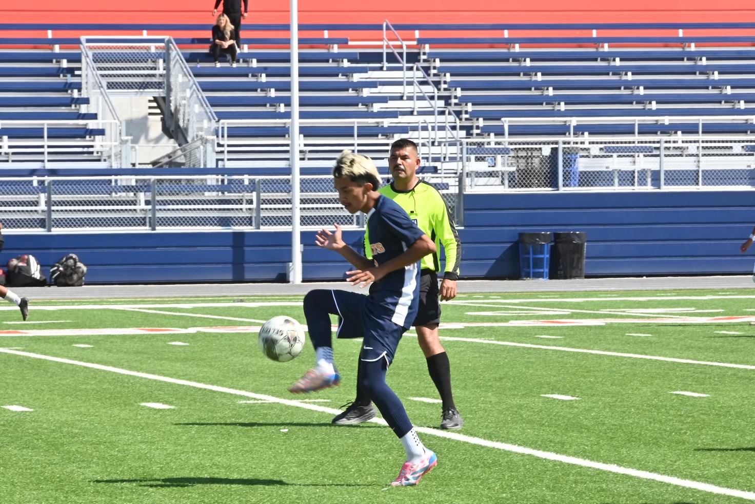 College of the Sequoias' Ricardo Lemus-Frausto (8) in a game versus Monterey Peninsula on September 20, 2024. (Photo Credit: Norma Foster / COS Athletics)